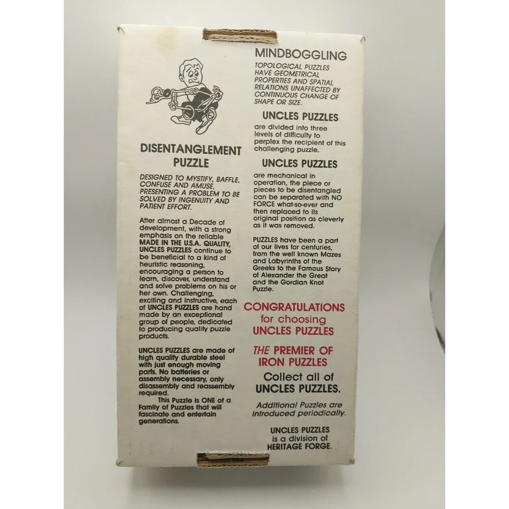 Uncles Puzzles Challenger Metal Disentanglement Intense Difficulty Vintage